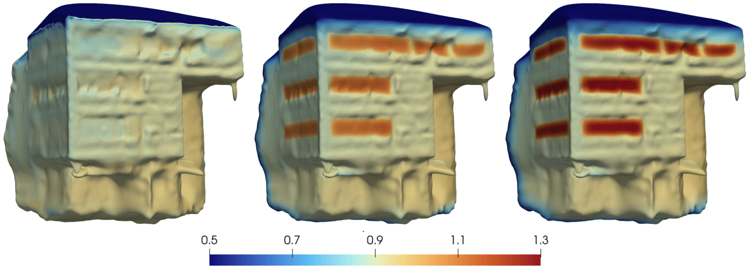 Thermal simulation progression on a real building reconstructed by FORGE-SIM