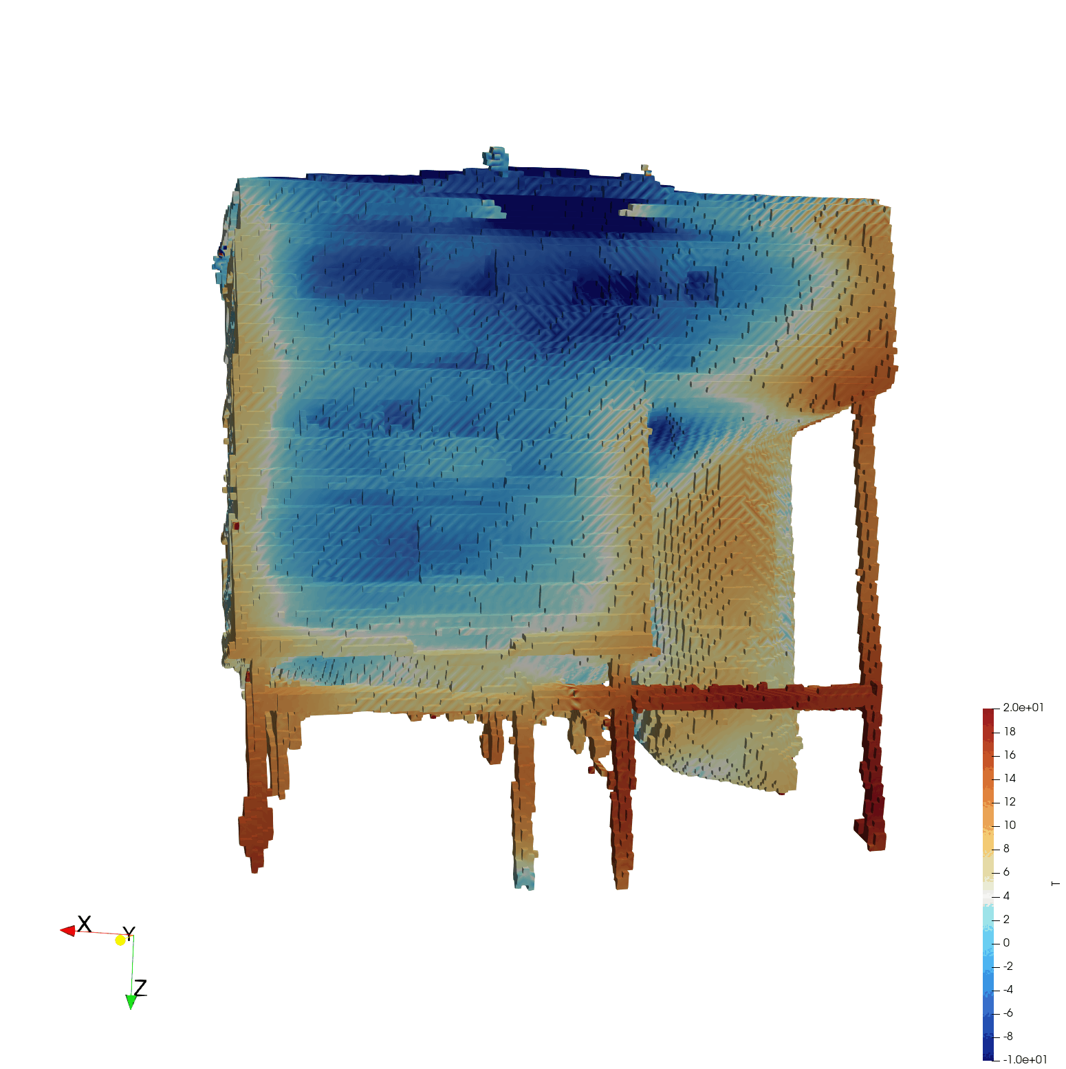 A voxel-based building 3D model, compatible with finite-element-analysis software